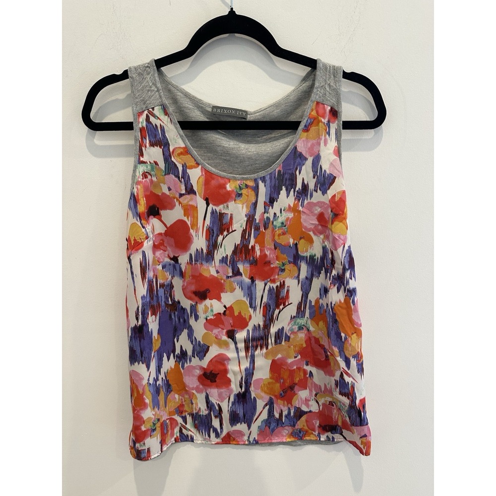 Briton Ivy Womens Floral Print Tank Top & Grey Cotton Back Size A